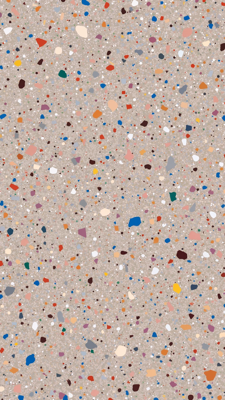 Detailed terrazzo texture illustration showcasing vibrant mosaic patterns on a neutral background.