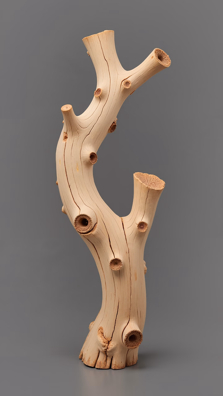Detailed illustration of a tree branch with natural textures and patterns.