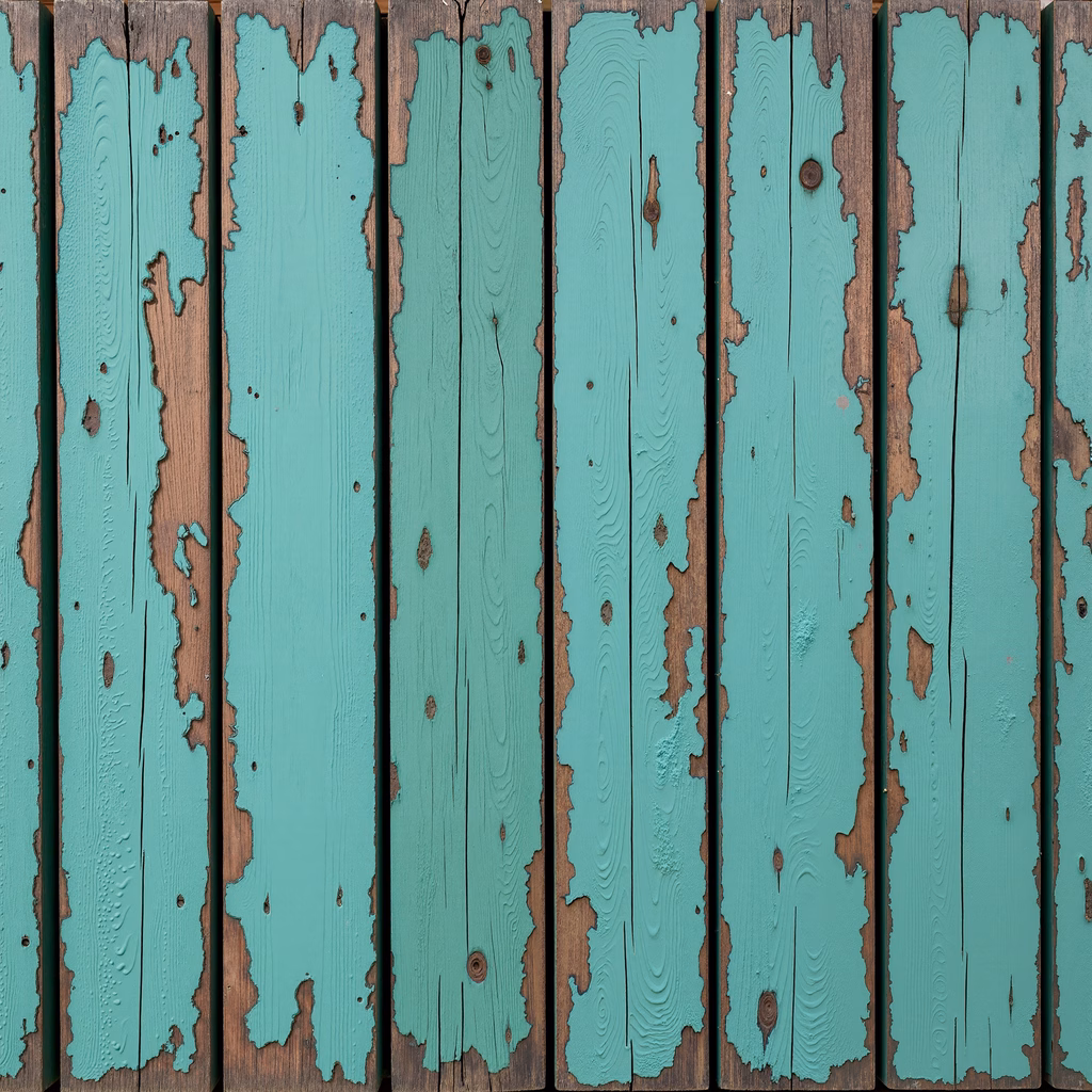 Faded teal planks with rustic charm, architectural details, weathered wood, teal color palette