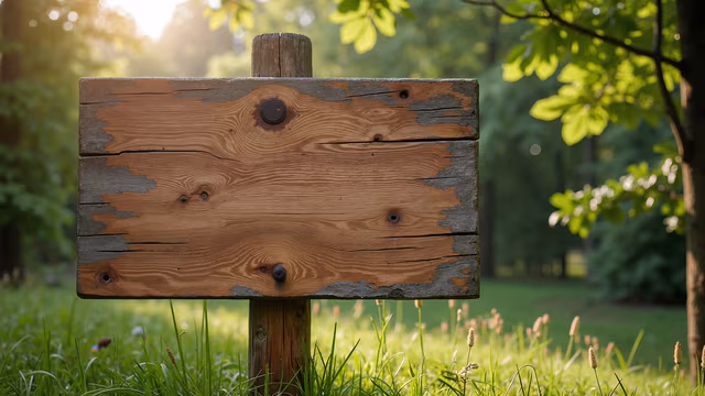 Weathered Wooden Sign
