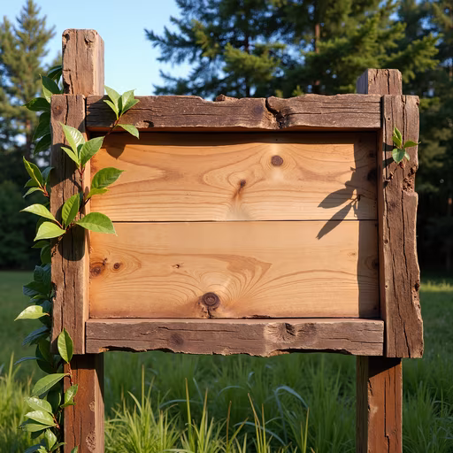 Weathered Wooden Signboard