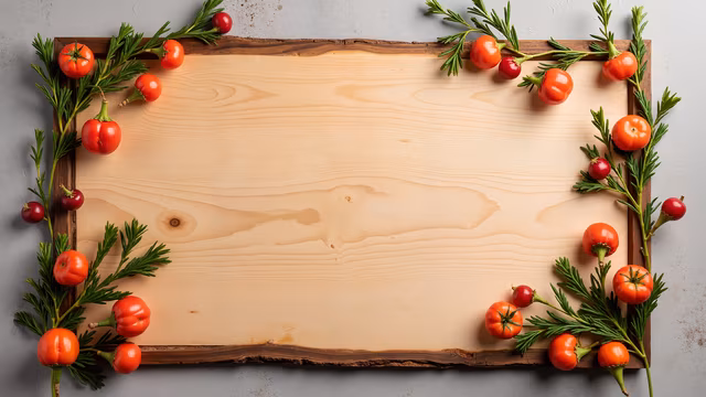 Wooden Board with Fresh Vegetables