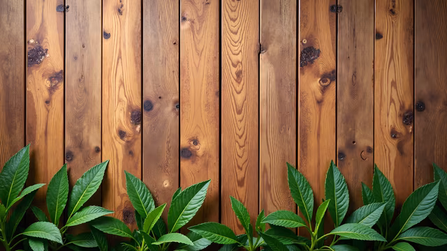Wooden Fence with Greenery