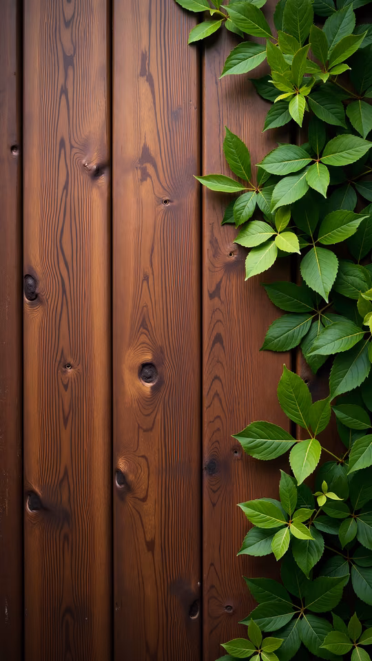 Wooden Fence with Ivy