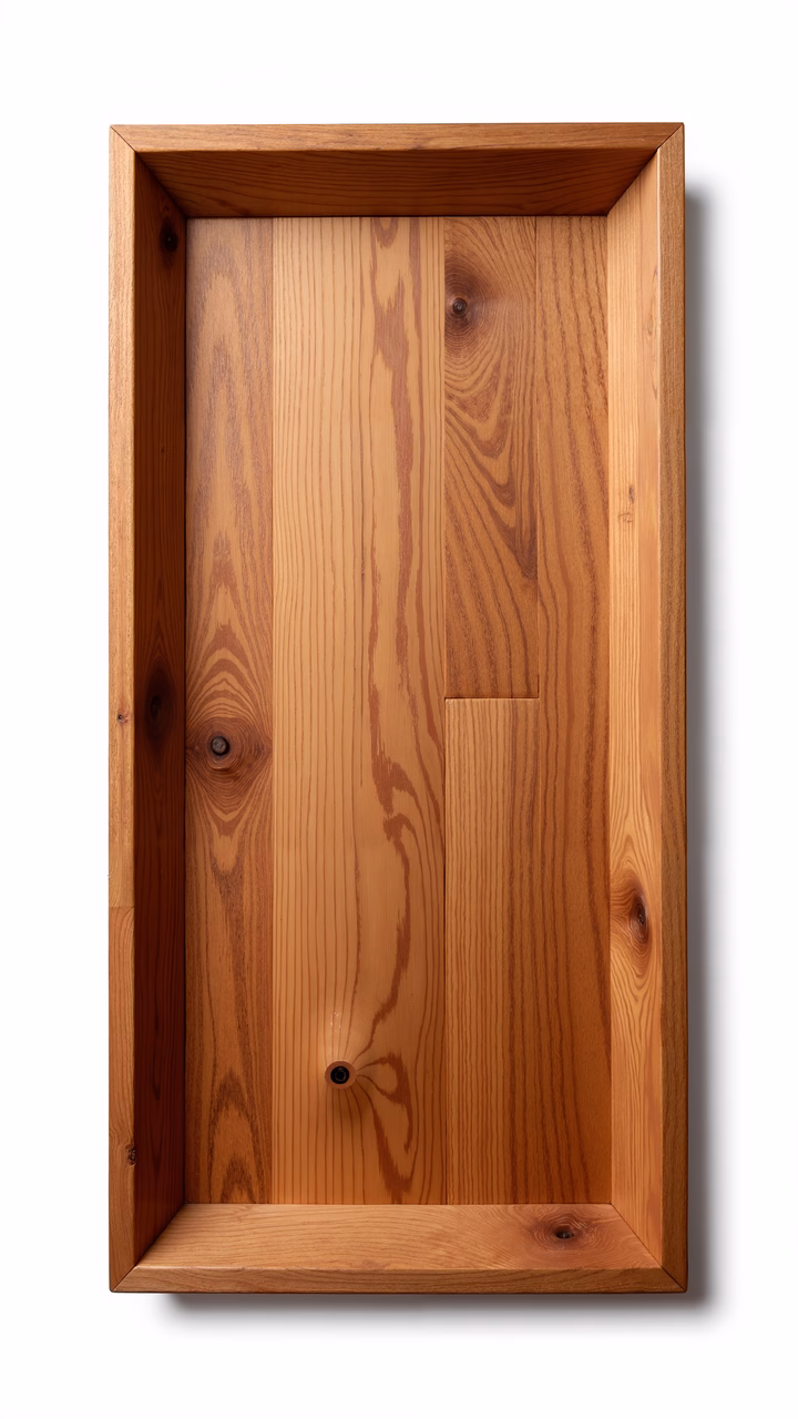 Simple wooden frame with natural grain patterns, minimalist design.