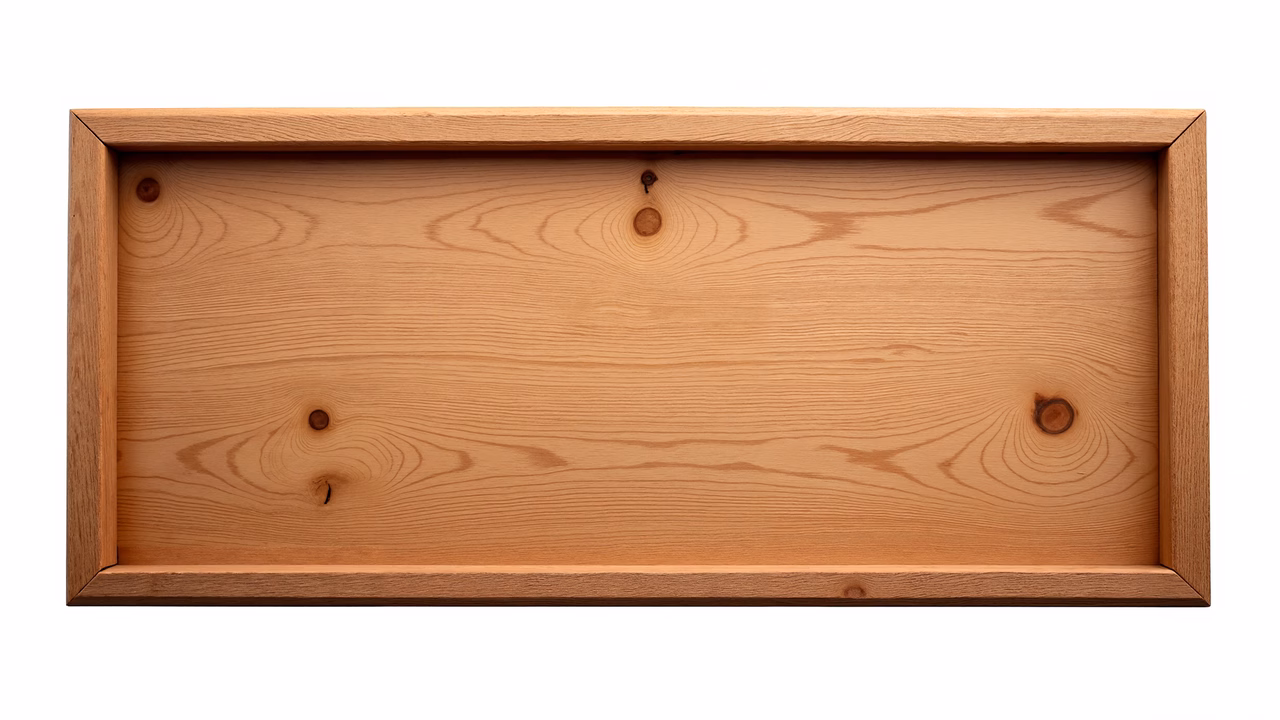 Simple wooden frame with natural finish and minimalistic design.