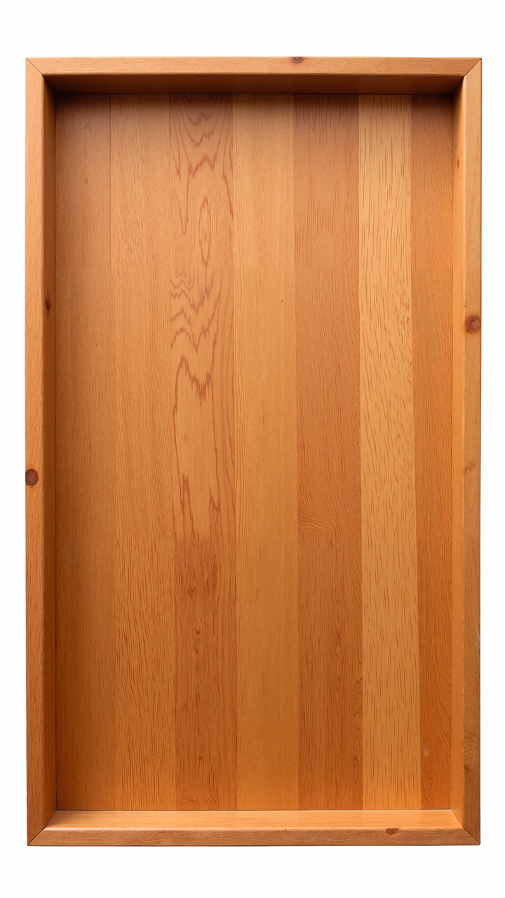 Simple wooden frame with natural grain patterns and a rustic charm.