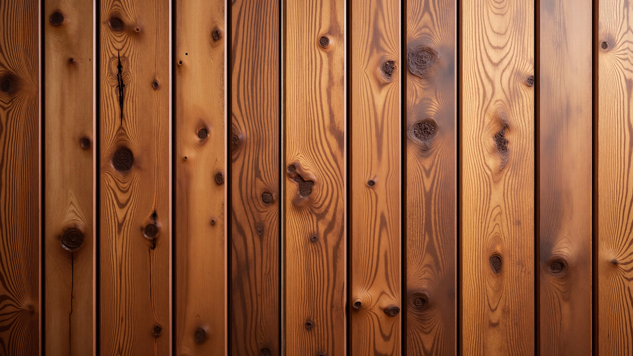 Close-up of wooden planks with natural grain patterns and knots, evoking warmth and nostalgia.