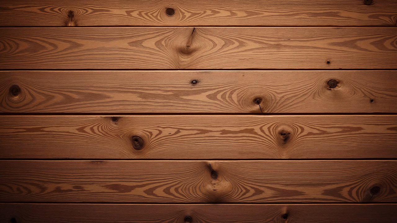 Close-up of wooden planks with warm tones and natural grain patterns.