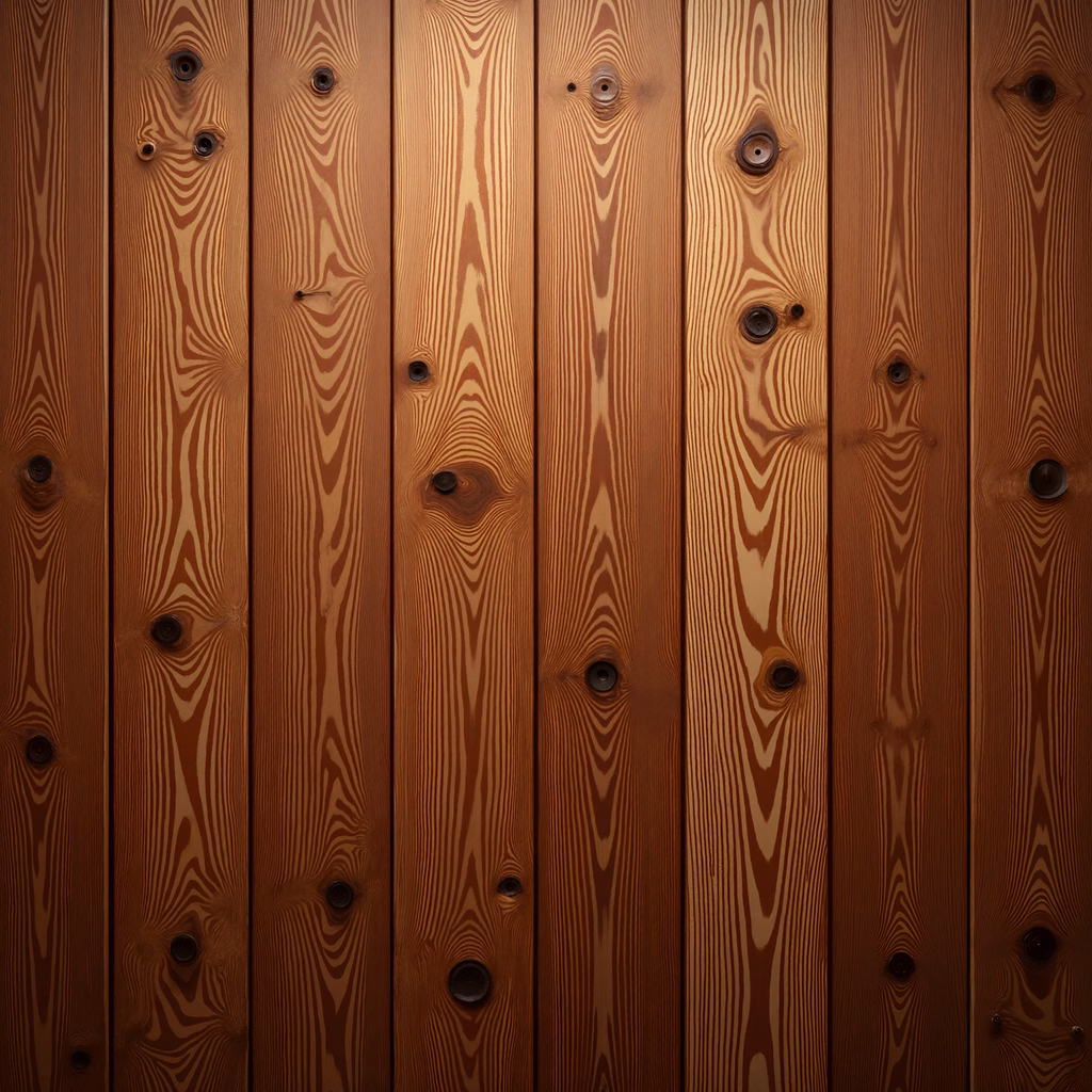 Close-up of wooden planks with natural grain patterns and knots, emphasizing warmth and rustic charm.
