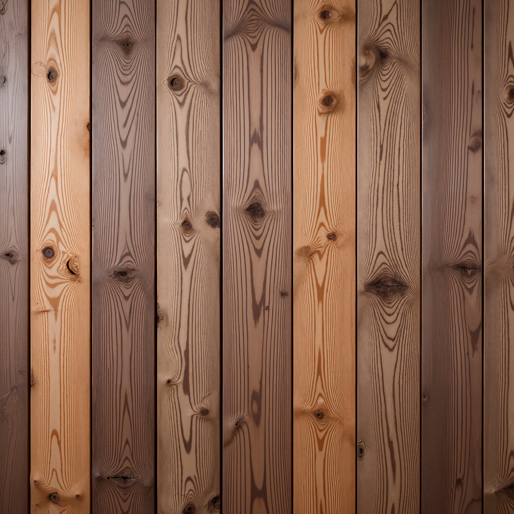 Close-up of wooden planks with intricate grain patterns and varying shades of brown.