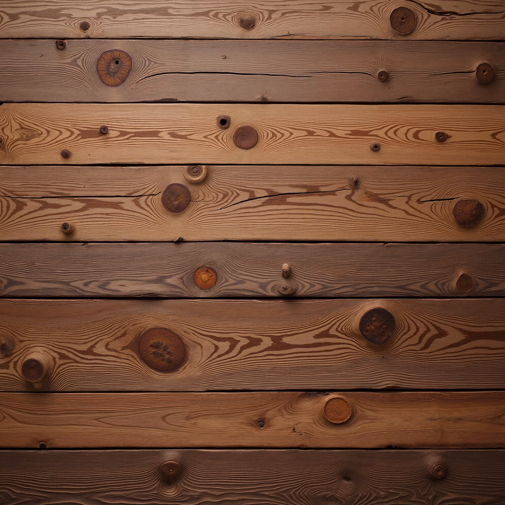 Close-up of wooden planks with intricate grain patterns and warm tones.