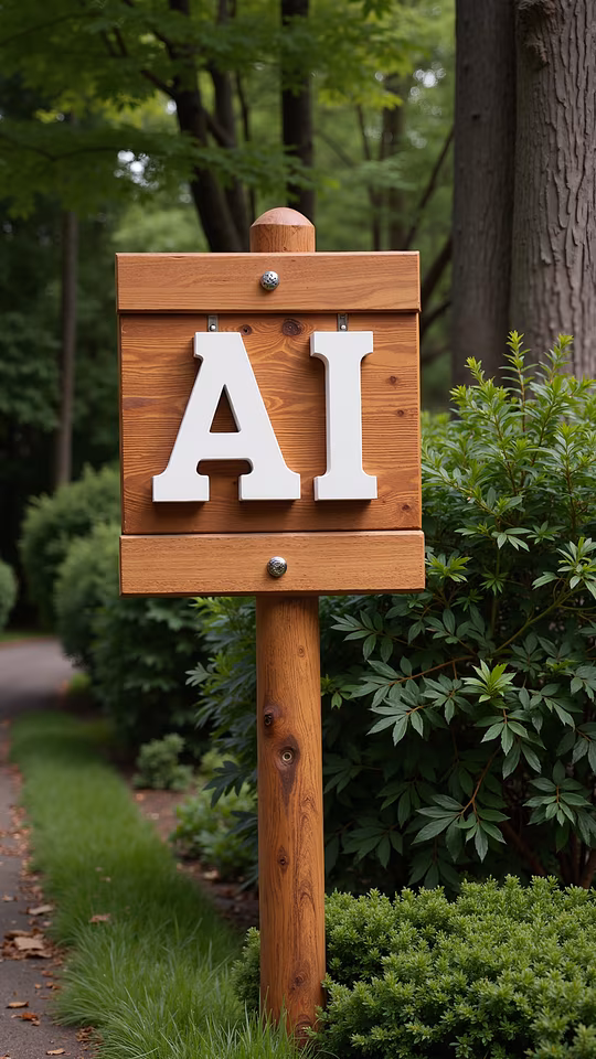 Wooden Sign with AI