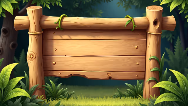 Wooden Signboard Illustration