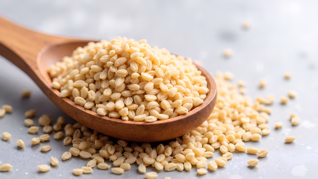 Barley in Wooden Spoon