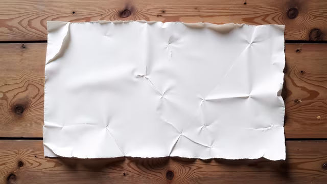 Blank Paper on Wooden Surface