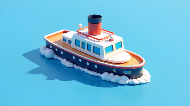 Colorful Cartoon Boat