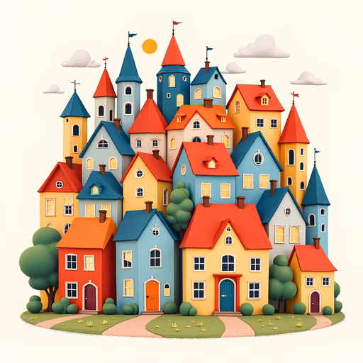 Colorful Cartoon Village