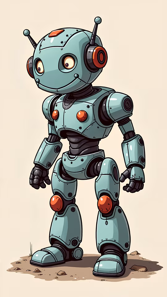 Cute Robot Illustration