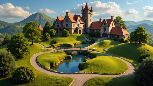 Dreamy Castle Landscape