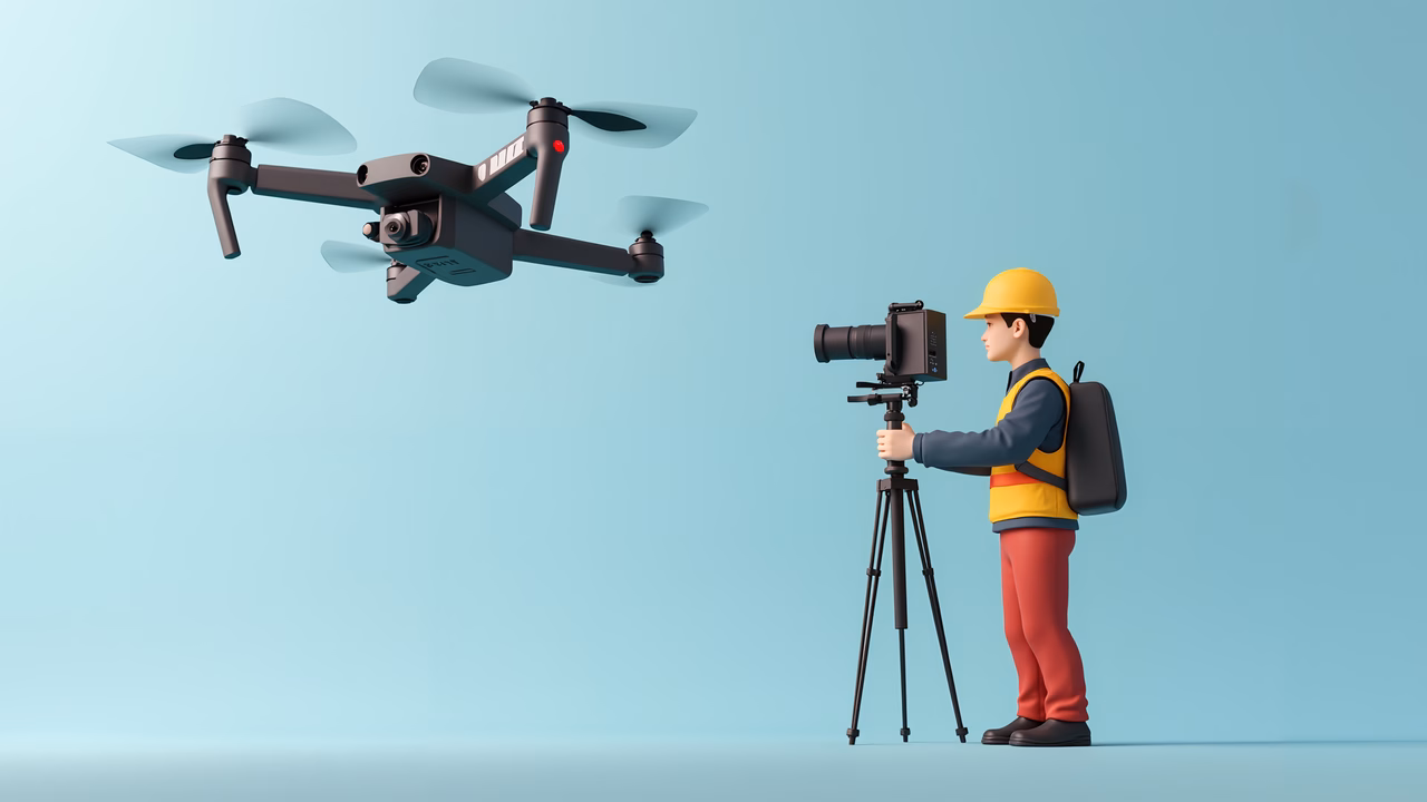 A drone operator in action, showcasing modern technology and precision.