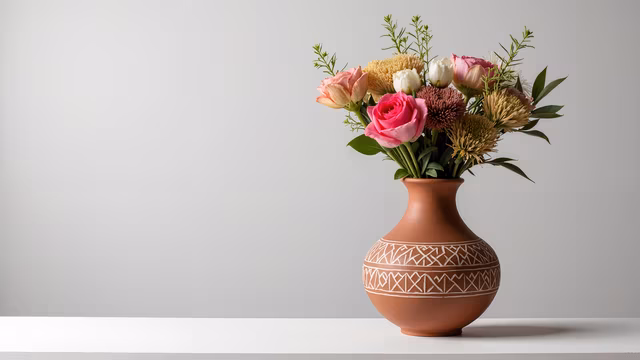 Floral Arrangement in Terracotta Vase