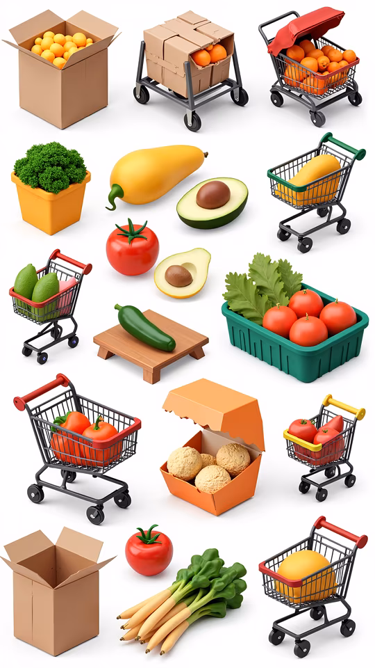 Grocery Shopping Illustration