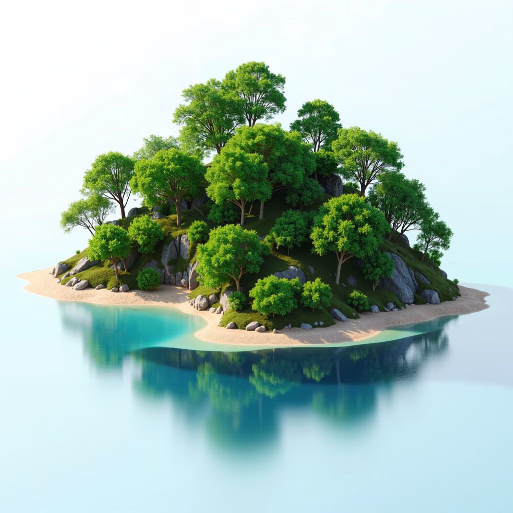 A tranquil island surrounded by turquoise waters, perfect for relaxation and escape.