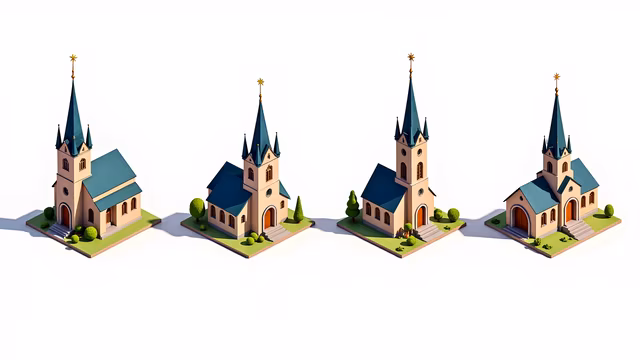 Miniature Churches Illustration