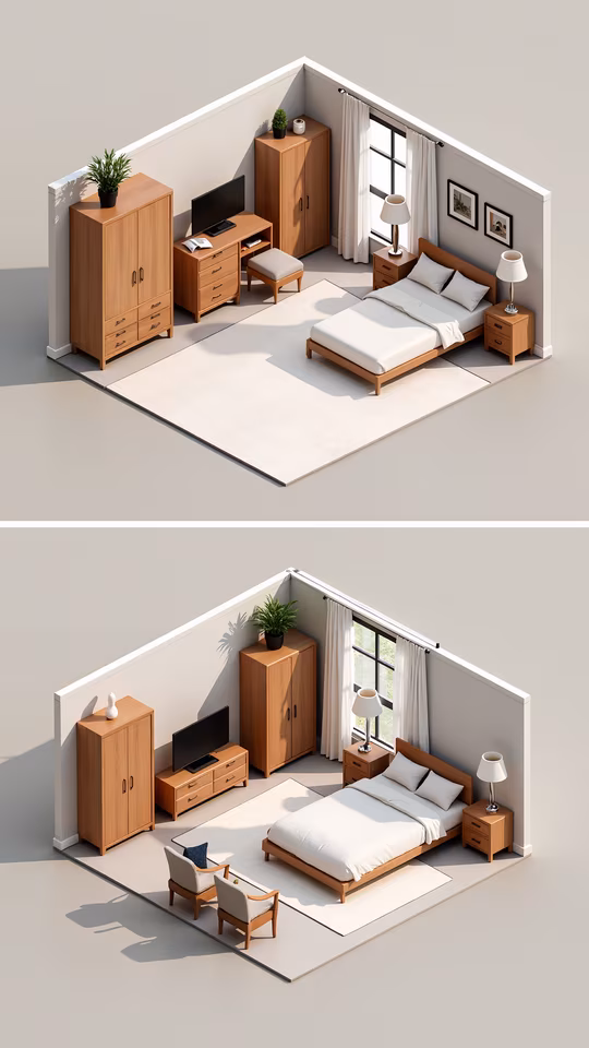 Minimalist Bedroom Illustration