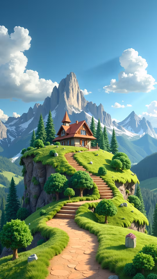 Mountain Retreat Illustration