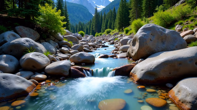 Mountain Stream Illustration