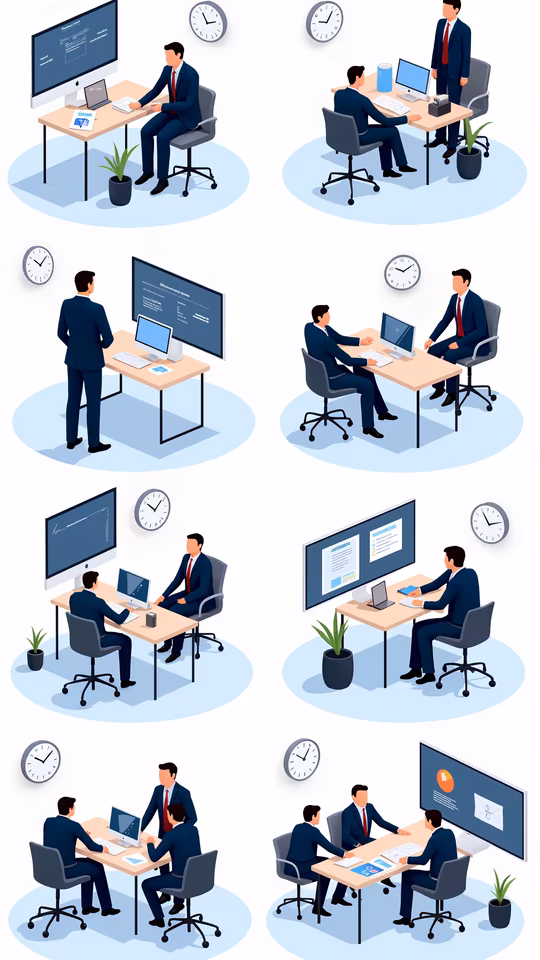 Office Workers Isometric Illustration