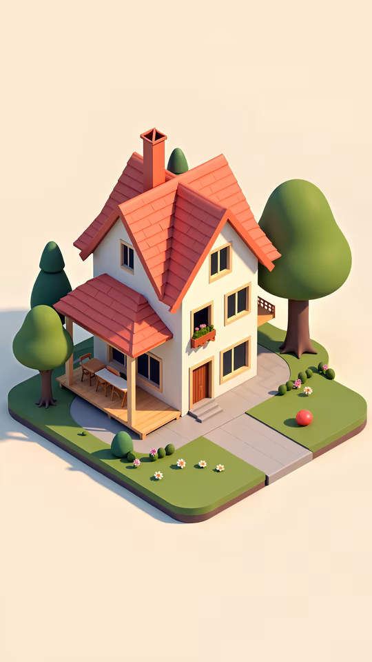 Pastel House Illustration