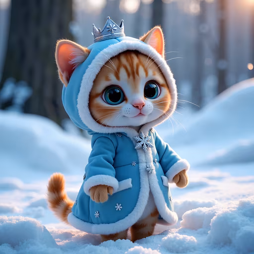 Royal Kitten in Winter Wonderland