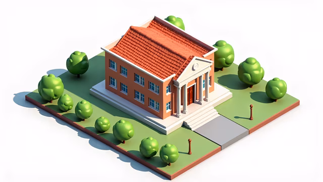 School Building Illustration