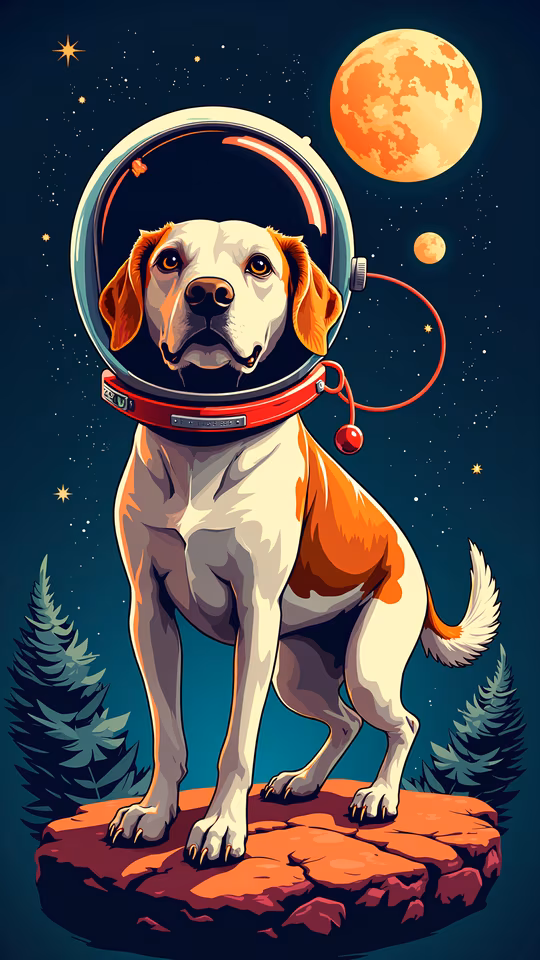 Space Dog Illustration