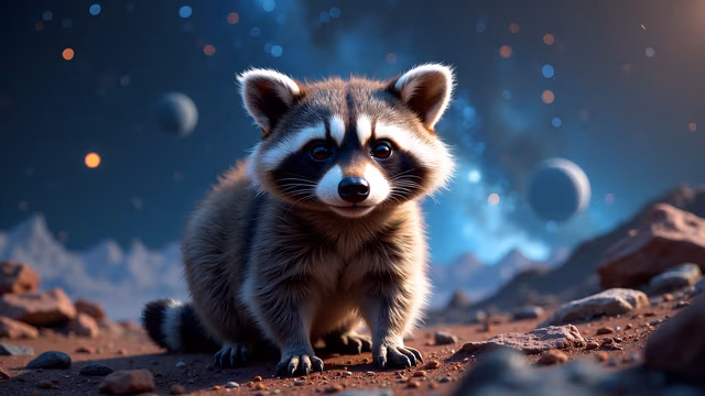Space Raccoon Illustration