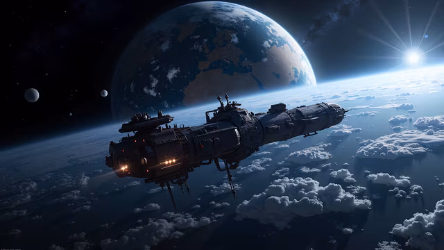 Spacecraft Over Earth