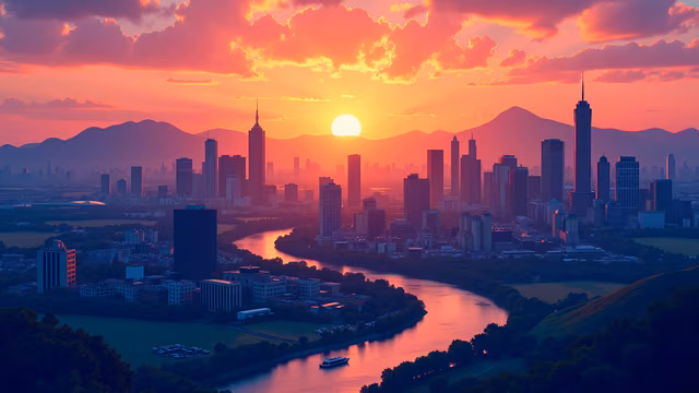 Sunset Cityscape