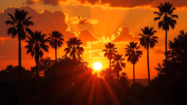 Sunset Palm Silhouette