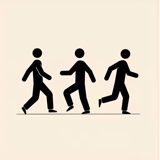 Three Figures in Motion