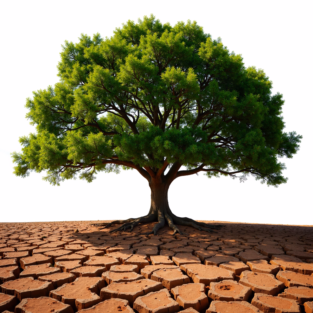 Resilient tree thriving in harsh conditions, symbolizing life's strength.