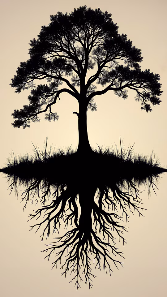 Tree Silhouette Reflection
