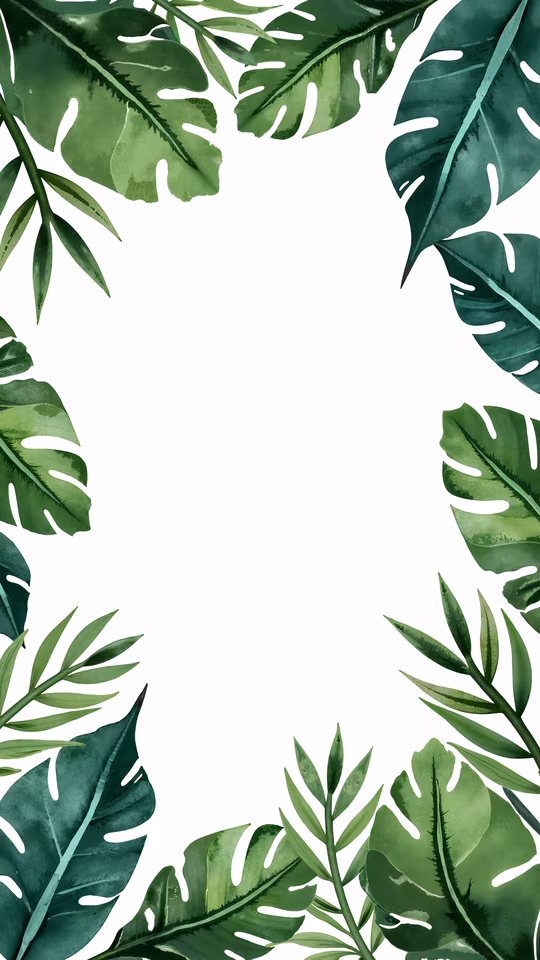 Tropical Leaf Border Illustration