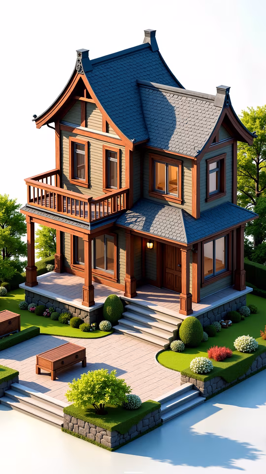 Victorian Style House Illustration