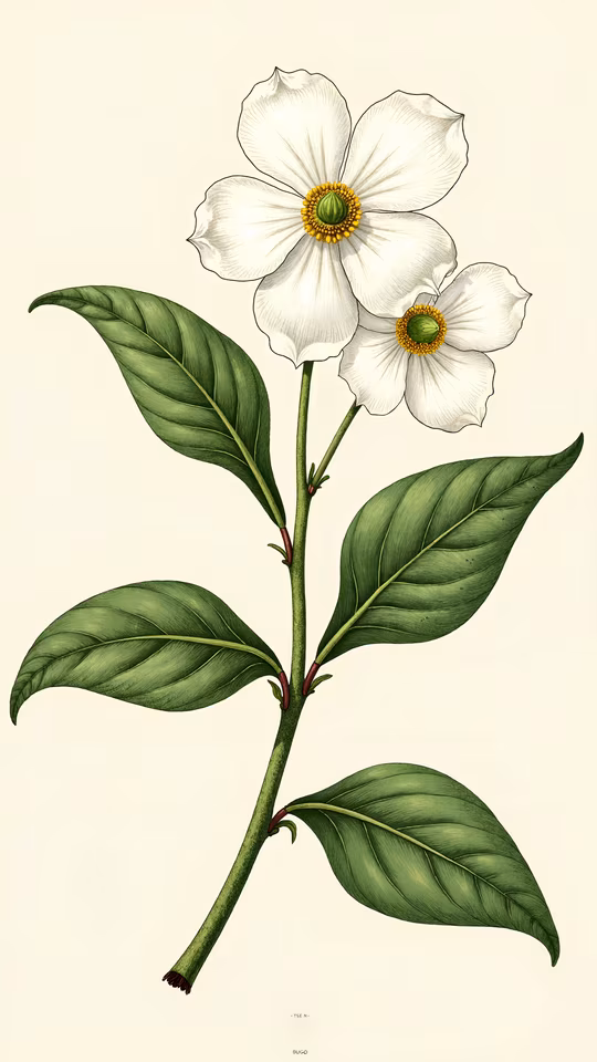 White Flower Illustration