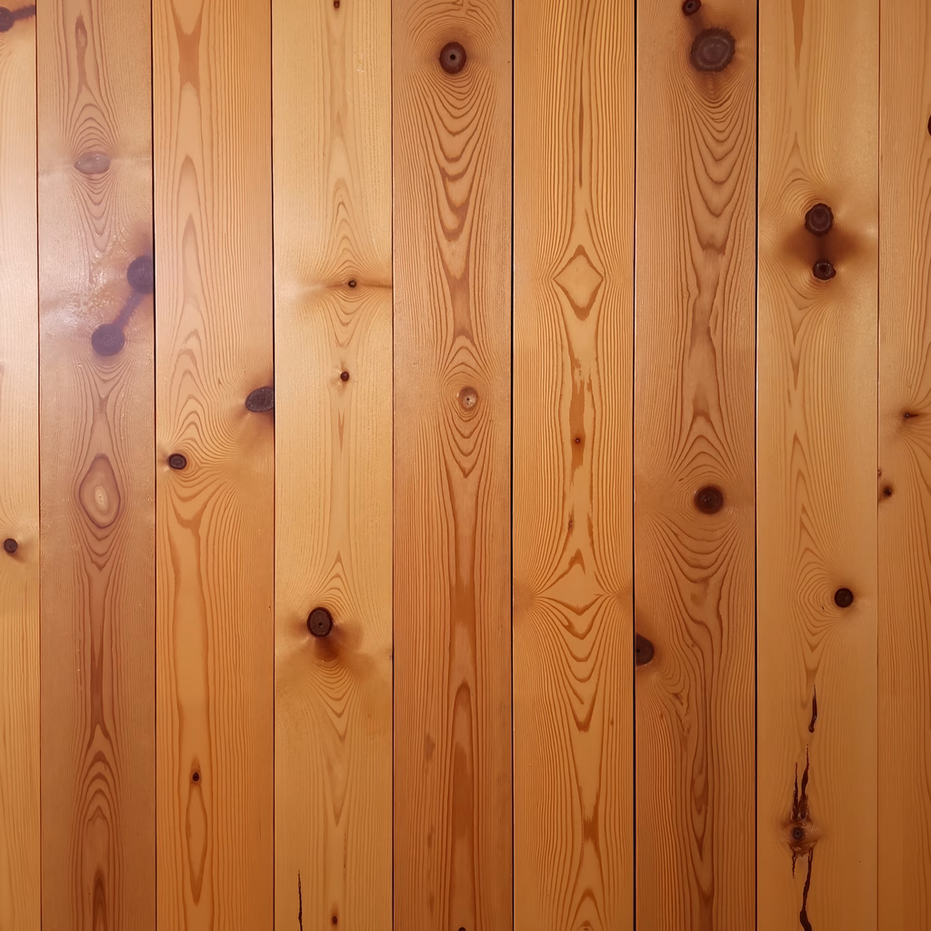 Close-up of wooden planks with natural grain patterns and warm tones.