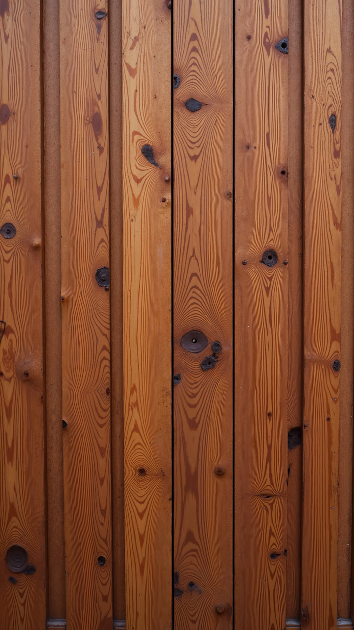 Close-up of wooden planks with natural grain patterns and warm tones.