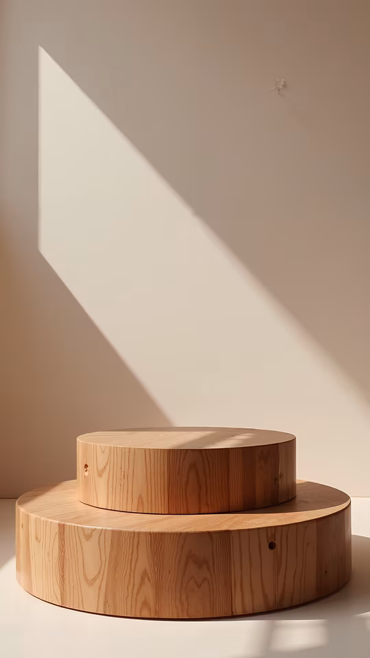 Wooden Podium with Shadows